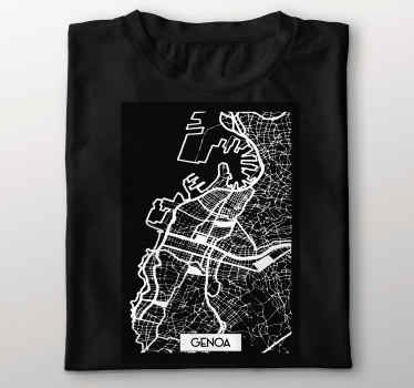 maglietta nera genova mappamondo citta' e paesi - TenStickers