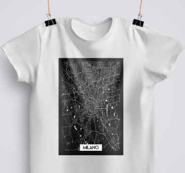 maglietta milano mappamondo citta' e paesi - TenStickers