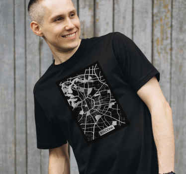 maglietta nera Bologna carta topografica - TenStickers