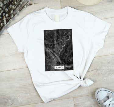 Torino maglietta carta topografica citta' - TenStickers