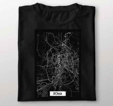 Roma maglietta nera carta topografica - TenStickers