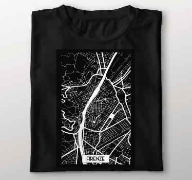 maglietta per uomo Firenze carta topografica - TenStickers