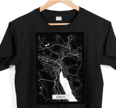 T-shirt Karte von Zürich und vom Zürichsee - TenStickers