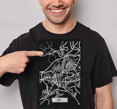 T-shirt Karte von der Hauptstadt Bern - TenStickers