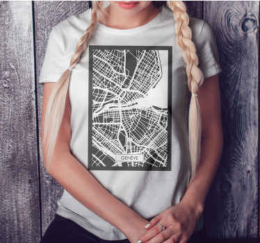 T-shirt Carte topographique ville Suisse Ouest - TenStickers
