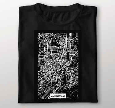 Amsterdam topografische kaart T-shirt - TenStickers