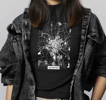 T-shirt Groningen topografische kaart - TenStickers