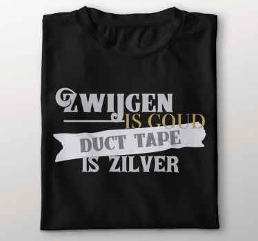 Ducttape is zilver T-shirt - TenStickers