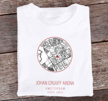 Amsterdam arena kaart T-shirt - TenStickers