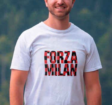 T-shirt bianco frasi Forza Milan - TenStickers