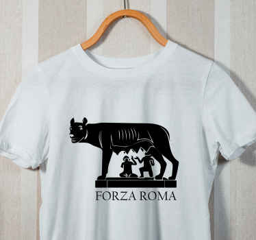 maglietta bianca forza Roma - TenStickers