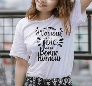 T-shirt paroles de chanson Je veux - TenStickers