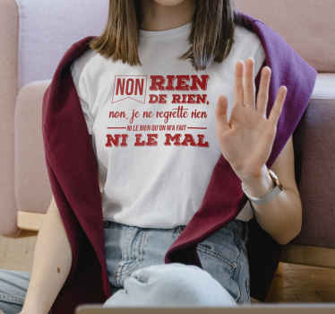 T-shirt paroles Non, je ne regrette rien - TenStickers