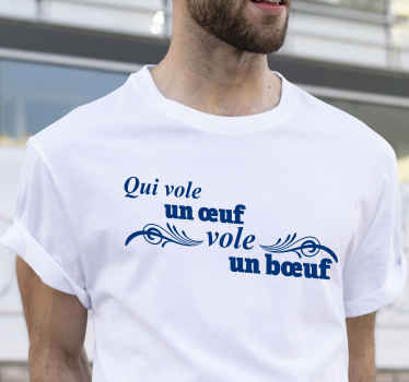 T-shirt texte Qui vole un œuf - TenStickers