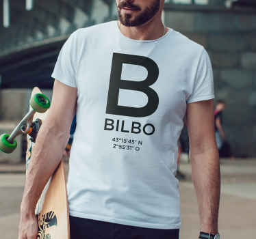 camiseta con coordinadas de Bilbao - TenVinilo