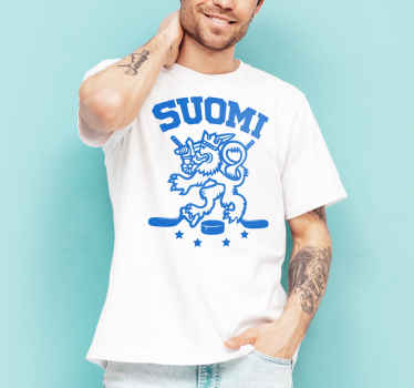 Suomalaisen jääkiekon mittatilaus t-paita - Tenstickers