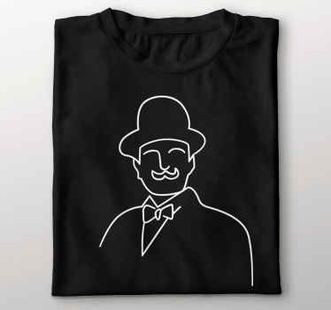 Hercule Poirot Line Art custom t-shirt - TenStickers