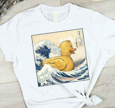 Kanagawa lastik ördek özel tişört - TenStickers