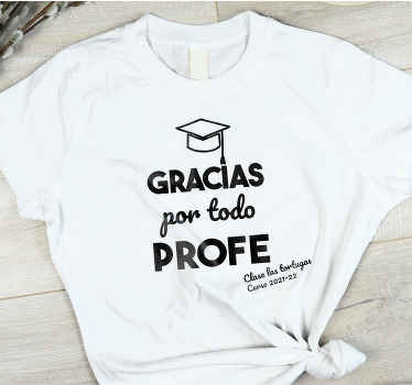 Camisetas con nombre gracias profe - TenVinilo