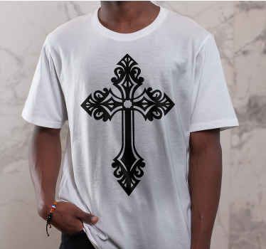 Camiseta monocolor cruz decorativa - TenVinilo