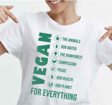 Vegan for everything custom t-shirt - TenStickers