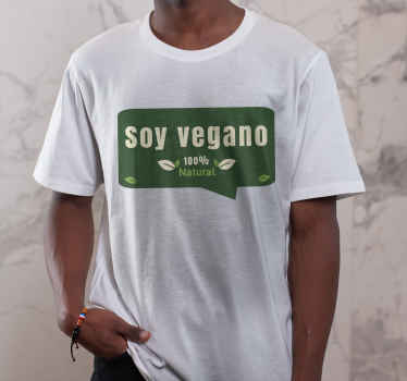 Camiseta con texto "soy vegano" - TenVinilo