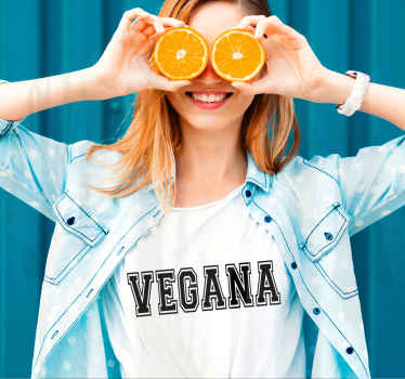Camiseta con texto Vegana - TenVinilo