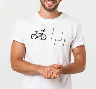 Fiets met harslag lijn op shirt - TenStickers