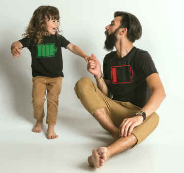 Batterijen t-shirt vol en halfvol - TenStickers