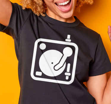 Platenspeler muziek t-shirt - TenStickers