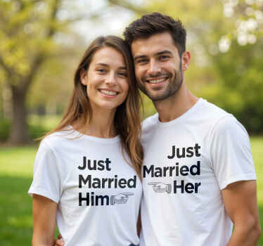 Camisetas parejas just married duo - TenVinilo