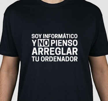 Camiseta original frase informático - TenVinilo