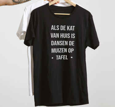 Kat van huis spreuk t-shirt - TenStickers