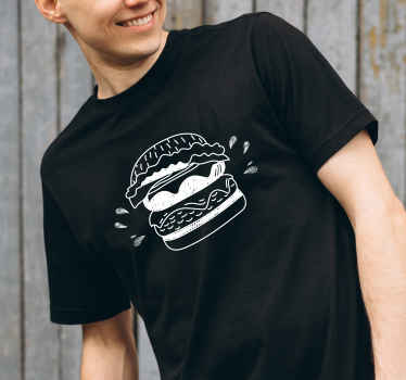 Hand drawn burger t-shirt - TenStickers