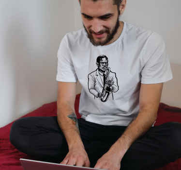 T-shirt style saxophoniste jouant du jazz - TenStickers