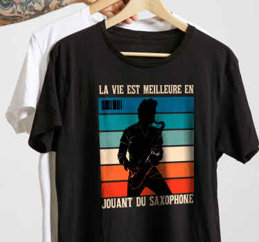 T-shirt style jouer du saxophone - TenStickers