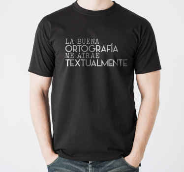 camiseta para hombre ortografía me atrae - TenVinilo