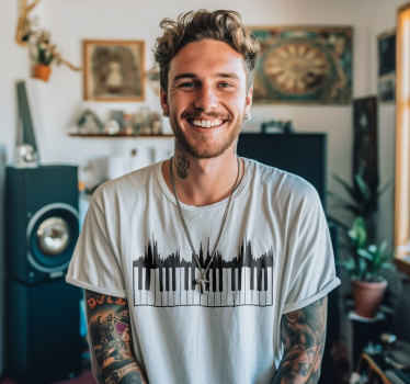 keyboard and soundwave custom t-shirt - TenStickers