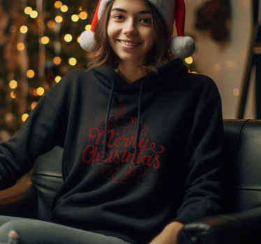 Ball med kalligrafisk tekst jule t-skjorte - Tenstickers