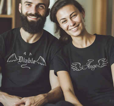 T-shirt couple diable et ange - TenStickers
