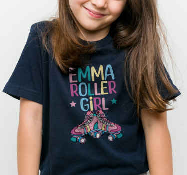 Kinder T Shirt Inline Skates mit Namen - TenStickers