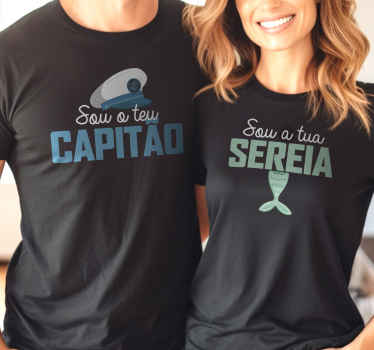T-shirt de casais capitão e sereia - TenStickers