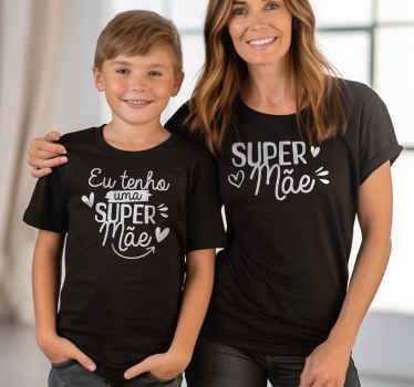 T-shirt  mães e filhos super mãe - TenStickers