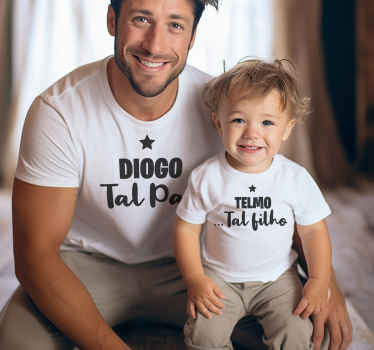 T-shirt com nomes tal pai tal filho - TenStickers