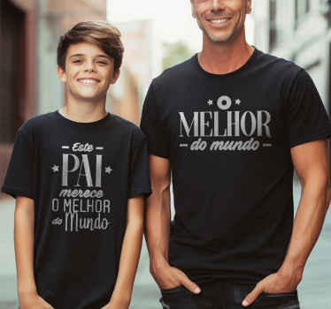 T-shirt pai e filho frase o melhor pai do mundo - TenStickers