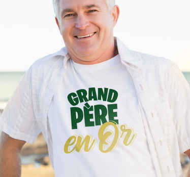 T-shirt Grand-père en Or fête des grands-pères - TenStickers