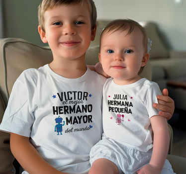 Camisetas con nombre mejor hermano del mundo - TenVinilo