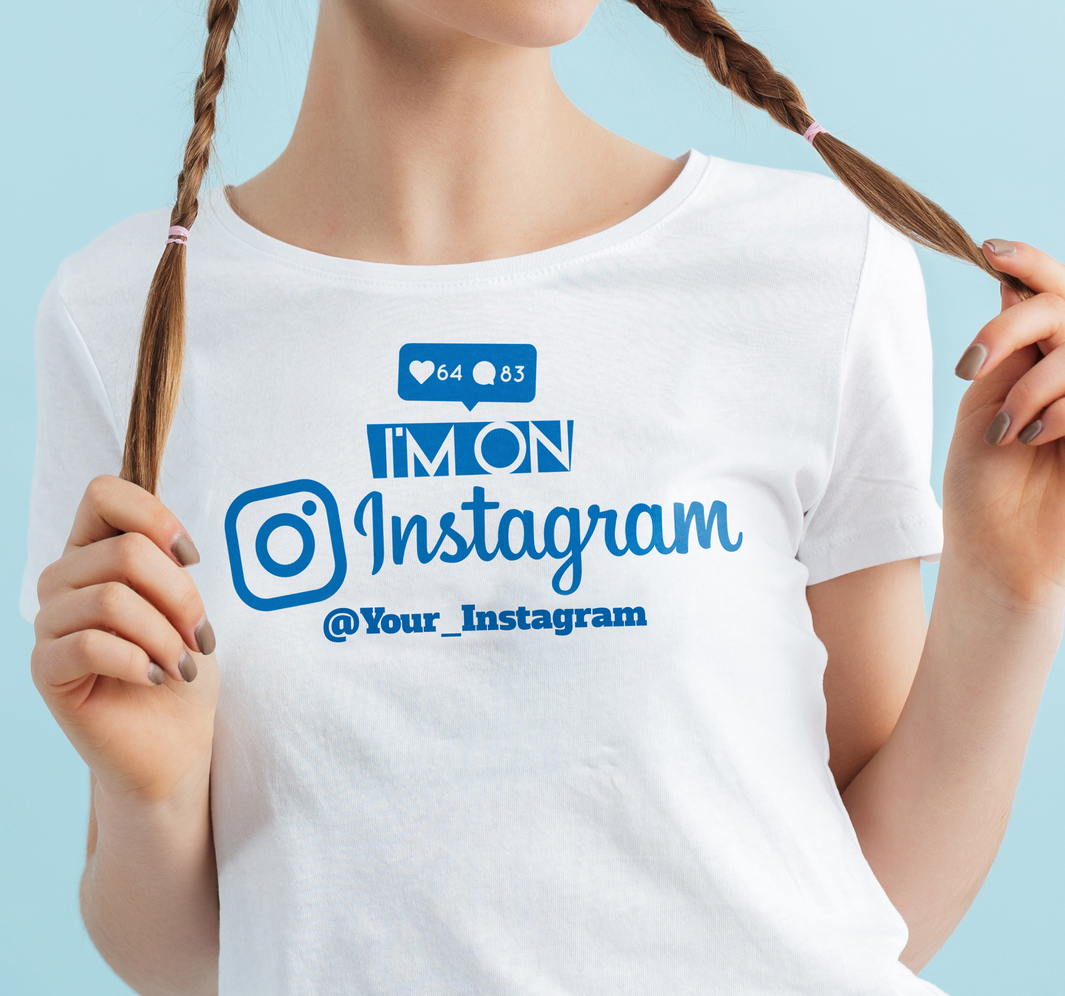 Camiseta juvenil cuenta Instagram personalizada