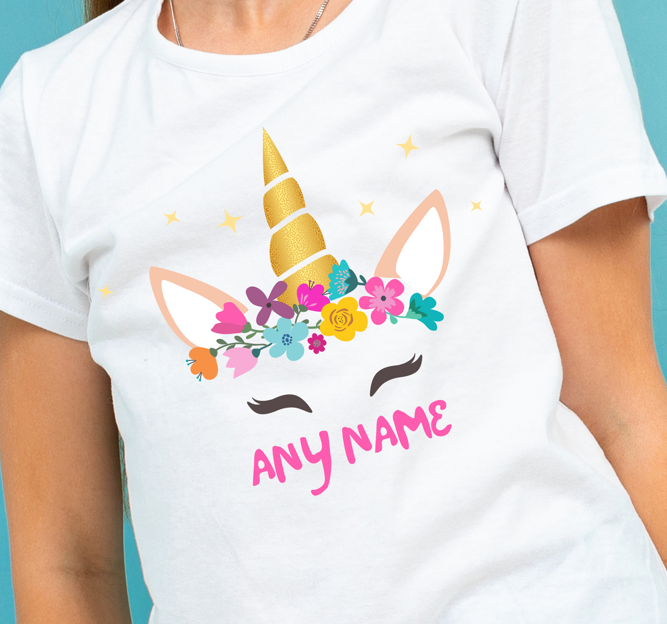 Kinder t-shirt Aanpasbare eenhoorn kinder t-shirt