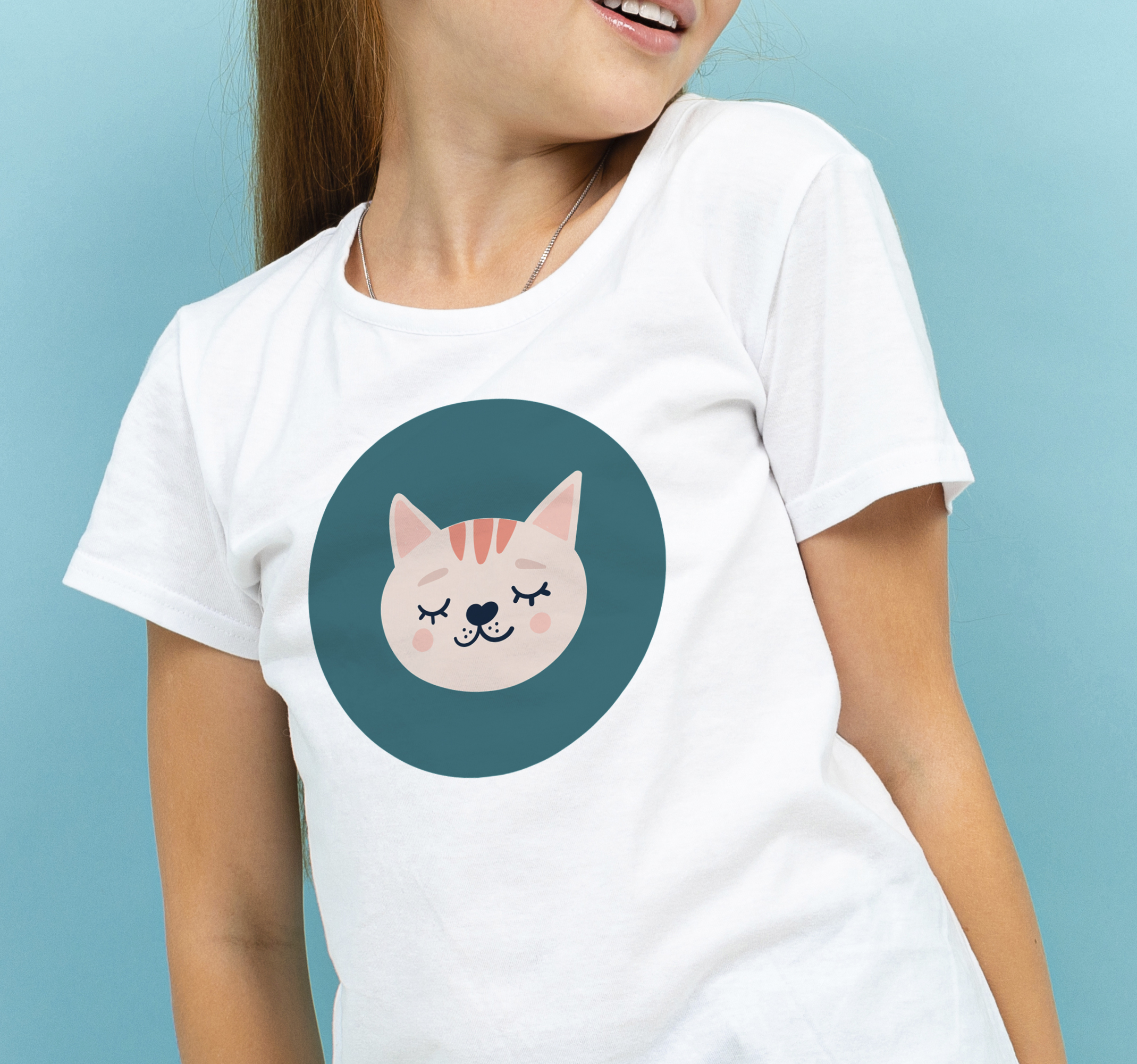 Kinder t-shirt Schattig kattenhoofd